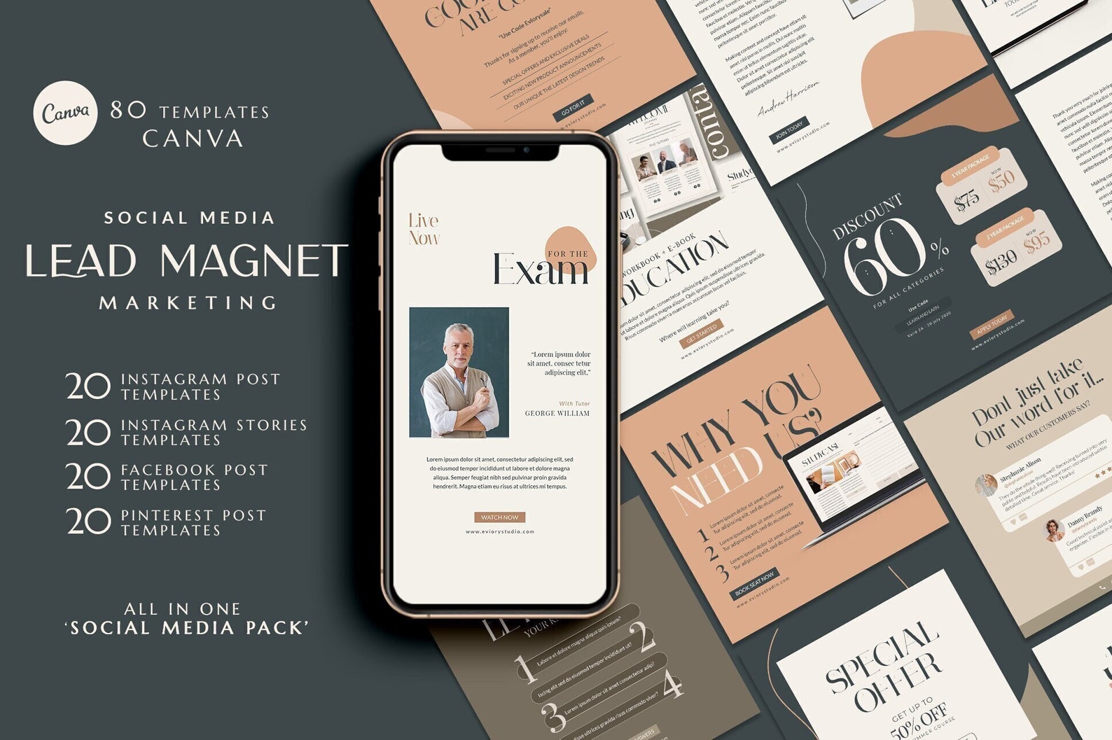 Canva Template Lead Magnet Social Media Pack. Instagram Template ...