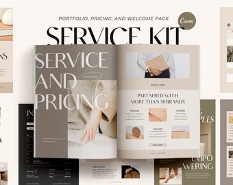 Szablon Canva do zestawu usług i cen | Zestaw powitalny, profil firmy