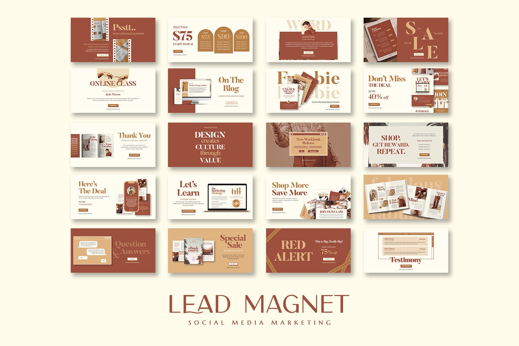 Canva Template Lead Magnet Social Media Pack. Instagram Template ...