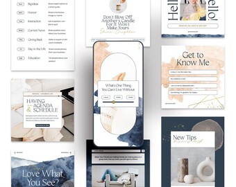 Social Media Content Bundle | Blogger & Coach Canva Templates