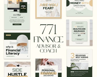 771 Finance Instagram Templates for Canva, Advisor & Coach (Digital Download)