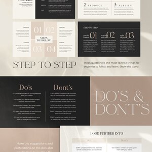 Op de afbeelding: Een zwart-witte infographic met de tekst "Ways to Attract Your Viewers" en "Step to Step" met een lijst van do's en don'ts voor het maken van content voor sociale media.