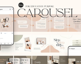 Canva Instagram Carousel Template, Education and Course (260 Post and Story)