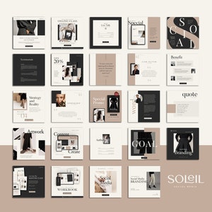 Canva template Lead magnet Social Media Pack. Instagram template. Facebook cover. Pinterest template. Social media branding. Instagram Coach image 9