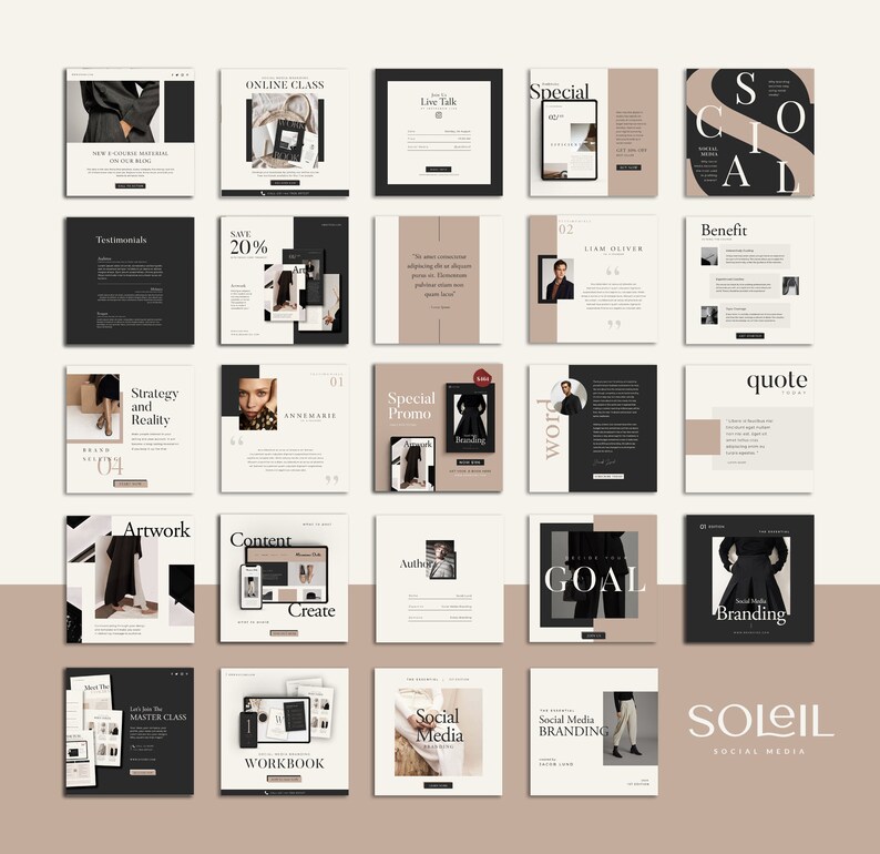 Canva template Lead magnet Social Media Pack. Instagram template. Facebook cover. Pinterest template. Social media branding. Instagram Coach image 9