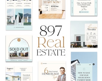 Housing and Real Estate Agent template. CANVA Instagram template. Instagram for realtor. Promotional social media pack. Marketing & Listing