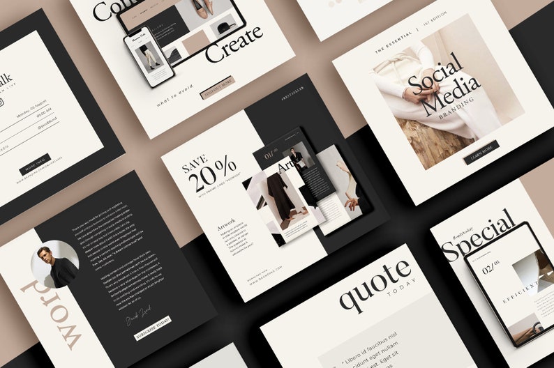 Canva template Lead magnet Social Media Pack. Instagram template. Facebook cover. Pinterest template. Social media branding. Instagram Coach image 3