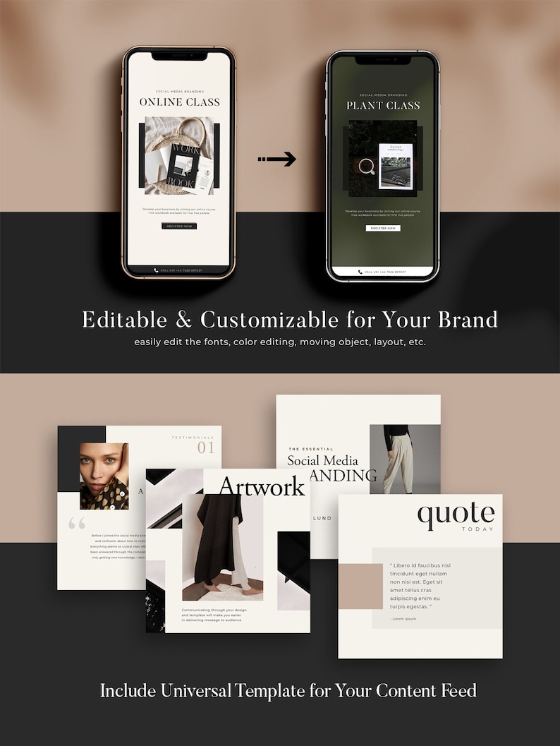 Canva template Lead magnet Social Media Pack. Instagram template. Facebook cover. Pinterest template. Social media branding. Instagram Coach image 5