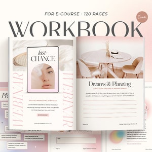 120 Workbook Canva Gradient. Handbook for coach. Webinar Guideline . exercise Book. Online Course. Canva Ebook. Canva Template Webinar Coach