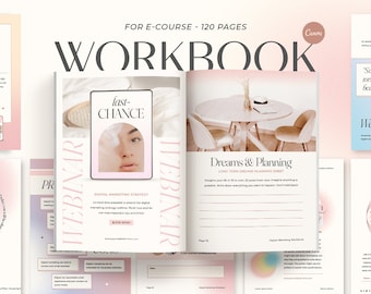 120 Workbook Canva Gradient. Handbook for coach. Webinar Guideline . exercise Book. Online Course. Canva Ebook. Canva Template Webinar Coach