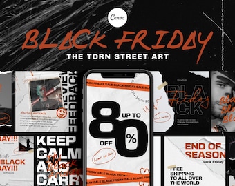 black friday social media pack. promotional template. sale booster canva. facebook template. pinterest. instagram story. social media bundle