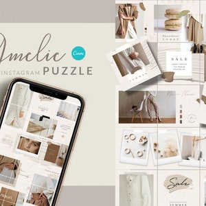 Instagram template Canva. Canva puzzle. Canva template. Branding. Social Media Template. Promotional template. Blogger. Instagram Puzzle.