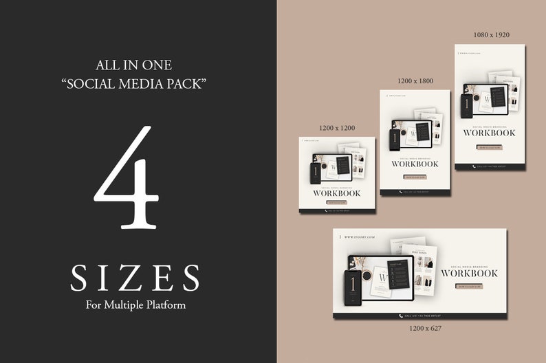 Canva template Lead magnet Social Media Pack. Instagram template. Facebook cover. Pinterest template. Social media branding. Instagram Coach image 2