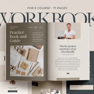 71-Page Workbook Canva Template, Webinar Ebook (US Letter & A4)