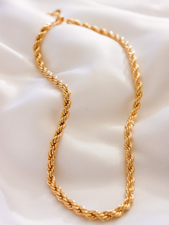 Love High Quality 18k Gold Plated Rope Chain Copper Necklace For