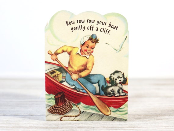 Funny Insult Greeting Card Row Row Row Your Boat Gently off - Etsy Funny Insult Greeting Card Row Row Row Your Boat Gently off - Etsy