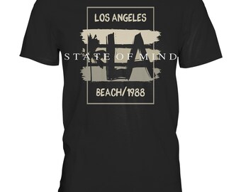 Los Angeles State Of Mind Los Angeles Usa La Retro Palmen - Premium Shirt