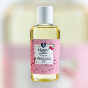 Huile pour le corps Cerises et talons aiguilles, crème hydratante, huile pour le corps naturelle, huile pour le corps parfumée, parfum, végétalien, sans cruauté envers les animaux, cadeaux pour elle, cadeau, cadeaux