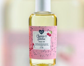 Lichaamsolie kersen en stiletto's, vochtinbrengende crème, natuurlijke lichaamsolie, geurende lichaamsolie, parfum, veganistisch, dierproefvrij, cadeaus voor haar, cadeau, cadeaus