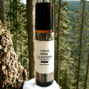 Cedar Musk and Lavender Cologne Oil, perfume oil, Cologne, roll on perfume, masculine, gift for him