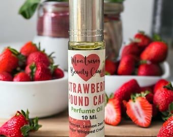 Strawberry Pound Cake Perfume Oil Roll-On: Cruelty-Free, Vegan Fragrance for Travel