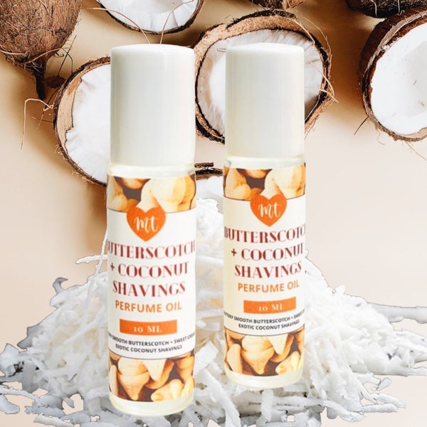 Butterscotch & Coconut Shavings Perfume Oil. Roll on Perfume, Perfume Roll on, Perfume, Vegan Perfume, Gift for her, Fragrance