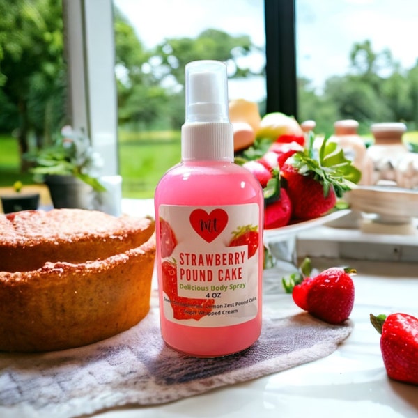 Strawberry Pound Cake Body Spray, cruelty free beauty, vegan friendly
