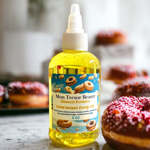 Glazed donut body oil, moisturizer body oil , hydrating body oil, cruelty free beauty, vegan friendly, natural body oil, gifts for her