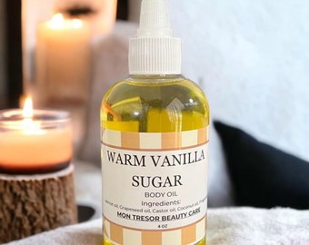 Warm Vanilla Sugar moisturizing body oil, natural skin care, natural body oil, cruelty free, vegan friendly, gifts for her, gift for her