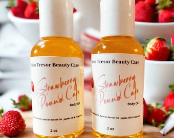 Strawberry Pound Cake-lichaamsolie: natuurlijke vochtinbrengende huidverzorging