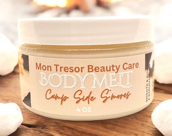 Camp side S’mores  Body Melt, Natural Body Butter,  Hydration, Natural Body Care, Smooth, gift, gift for her, gifts