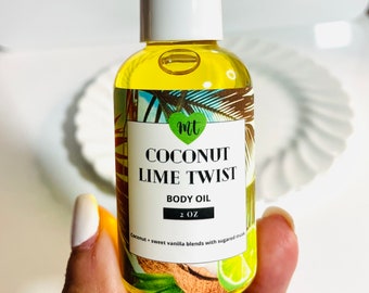 Coconut Lime Twist body oil, cruelty free beauty, oils, moisturizers, skin care