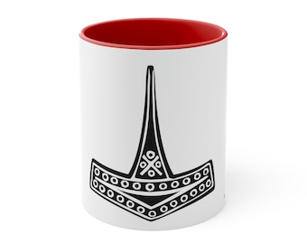 Mjjølnir / Mjølner - Zweifarbige Akzent Kaffeetasse, 11oz