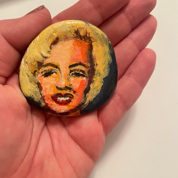 Marilyn Monroe hand painted rock