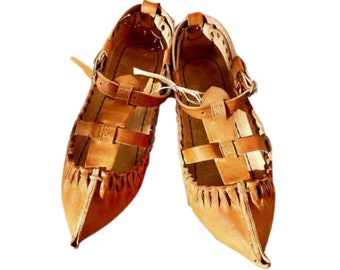 Handmade Cowhide Moccasins, Men's Grounding Shoes. Barefoot Moccasins