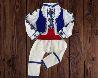 Bulgarian Folk Costume, Embroidered Cotton Nouveau Costume