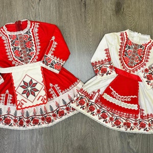 Folk Nouveau Dress with an apron, Summer Holiday Dress.