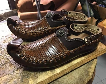 Handmade Cowhide Moccasins, Men's Grounding Shoes. Barefoot Moccasins