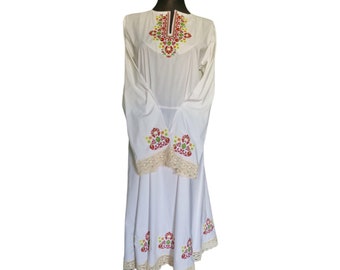 Embroidered Folk Nouveau Dress, Floral Summer Dress