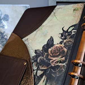 Handmade Leather Grimoire Journal Cover A5: Moon Magic Book of Shadows image 8