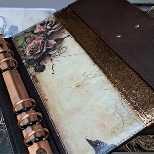 Handmade Leather Grimoire Journal Cover A5: Moon Magic Book of Shadows image 6