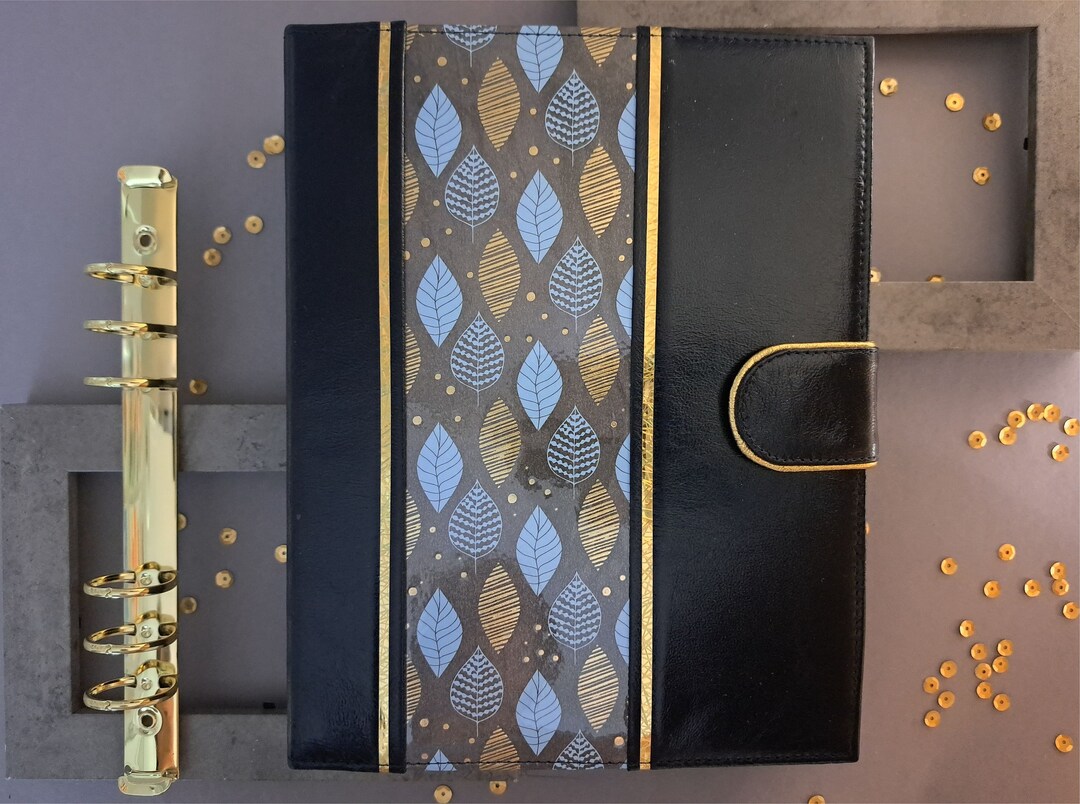 A5 Planner Binder / Personalized Binder / Leather Planner Cover Navy