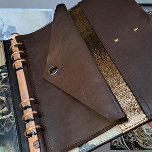 Handmade Leather Grimoire Journal Cover A5: Moon Magic Book of Shadows image 9