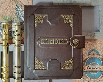 Grimoire Journal Cover / Moon Magic Cover / Real Leather Cover for Book ...