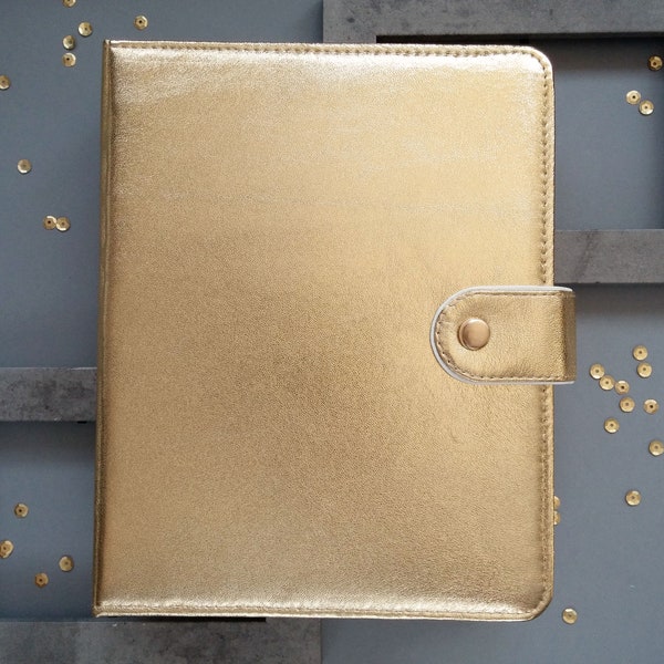 Leather Cover For A5 Format / For 6 Ring Binder A5 / Planner Cover Binder / Planner Binder / Planner Gold Color / Personalize Binder