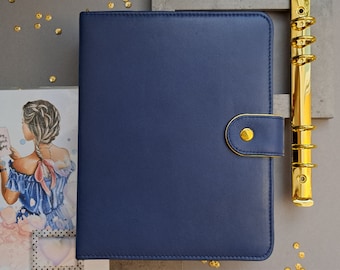 Blau Leder A5 Planer Binder: Organizer für jede Organisation