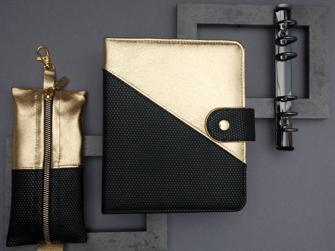 B6 Planner Binder / Leather Planner Cover / Dotted Black Etsy