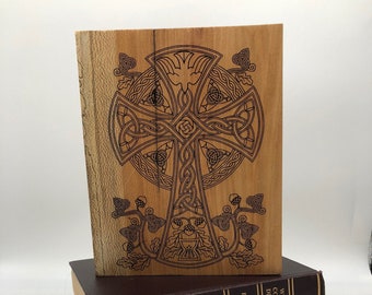 Celtic Cross, Wall Decor, Wood Sign, Irish Gift, Laser Engraved on Reclaimed Maple