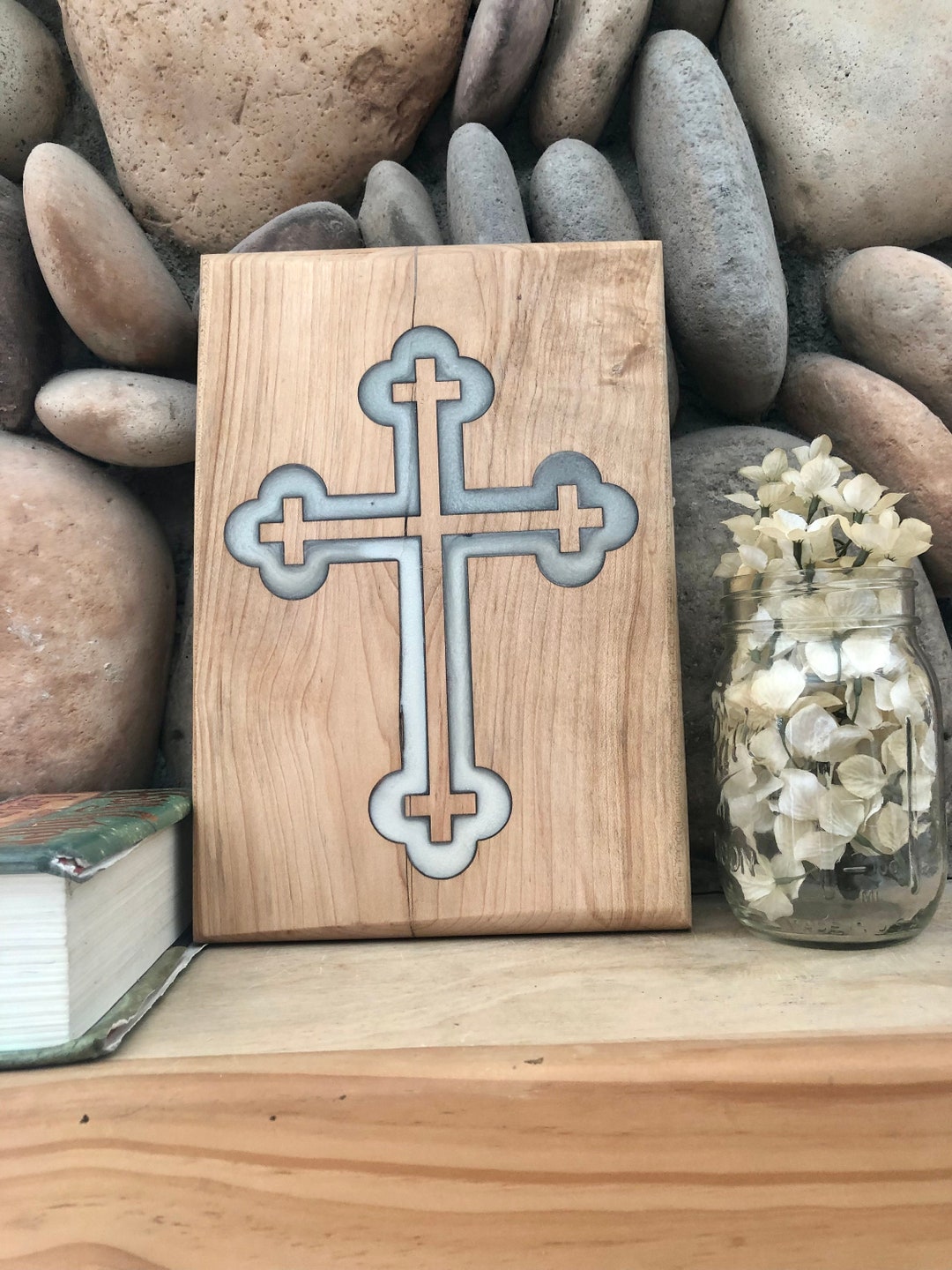 Cross Orthodox Cross Wall Art With Resin Etsy