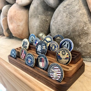 Challenge Coin Display, 3 Tier, Military/First Responder